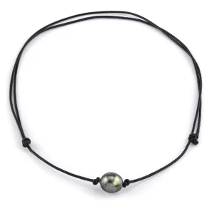Tahitian Baroque Pearl Leather Adjustable Necklace- Various Sizes