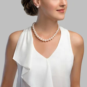 10.5-11.5mm White Freshwater Pearl Necklace - AAA Quality