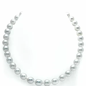 10-12mm White South Sea Drop Shape Pearl Necklace - PSL Certified