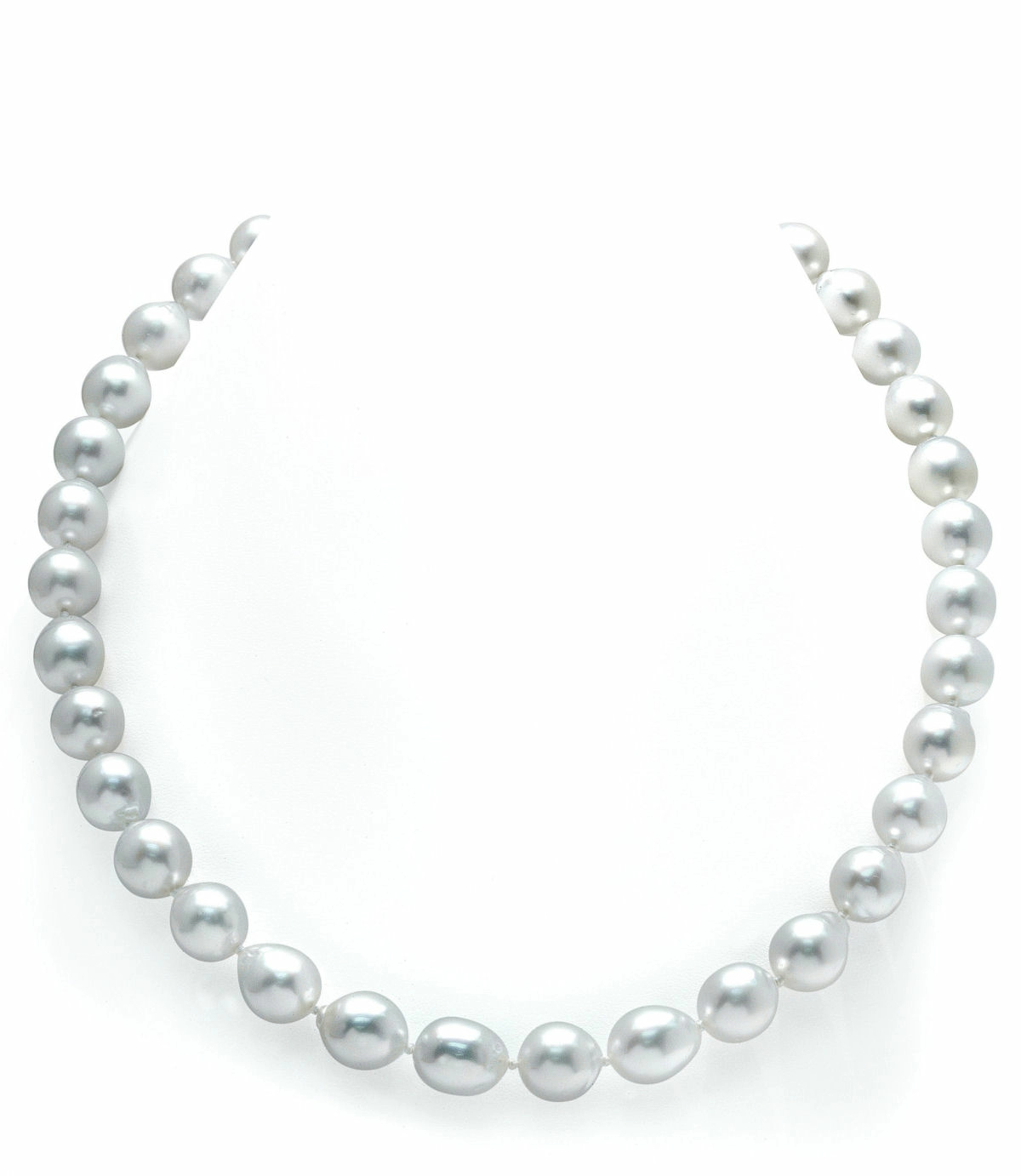 10-12mm White South Sea Drop Shape Pearl Necklace - PSL Certified
