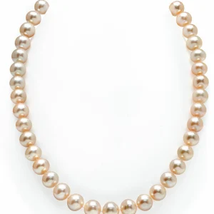 9.5-10.5mm Peach Freshwater Pearl Necklace - AAAA Quality