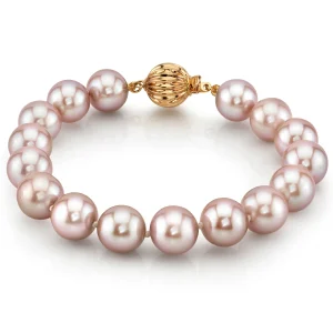 10.5-11.5mm Pink Freshwater Pearl Bracelet - AAAA Quality