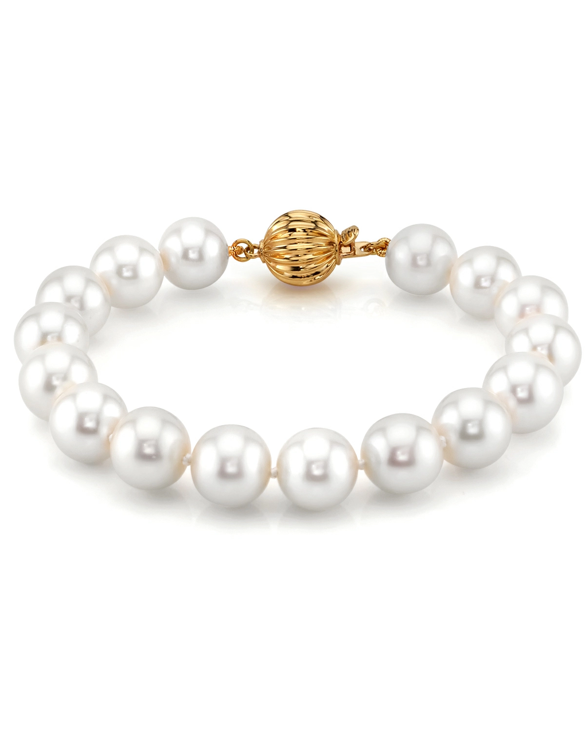 10.5-11.5mm White Freshwater Pearl Bracelet - AAAA Quality