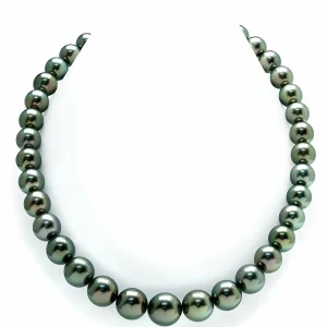 10-11mm Peacock Tahitian South Sea Pearl Necklace - AAAA Quality