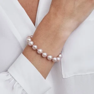 9.5-10.5mm Pink Freshwater Pearl Bracelet - AAAA Quality