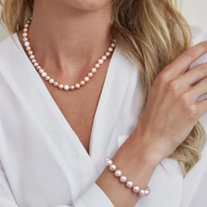 10.5-11.5mm Pink Freshwater Pearl Bracelet - AAAA Quality