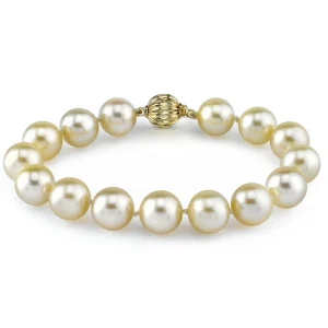 9-10mm Champagne Golden South Sea Pearl Bracelet