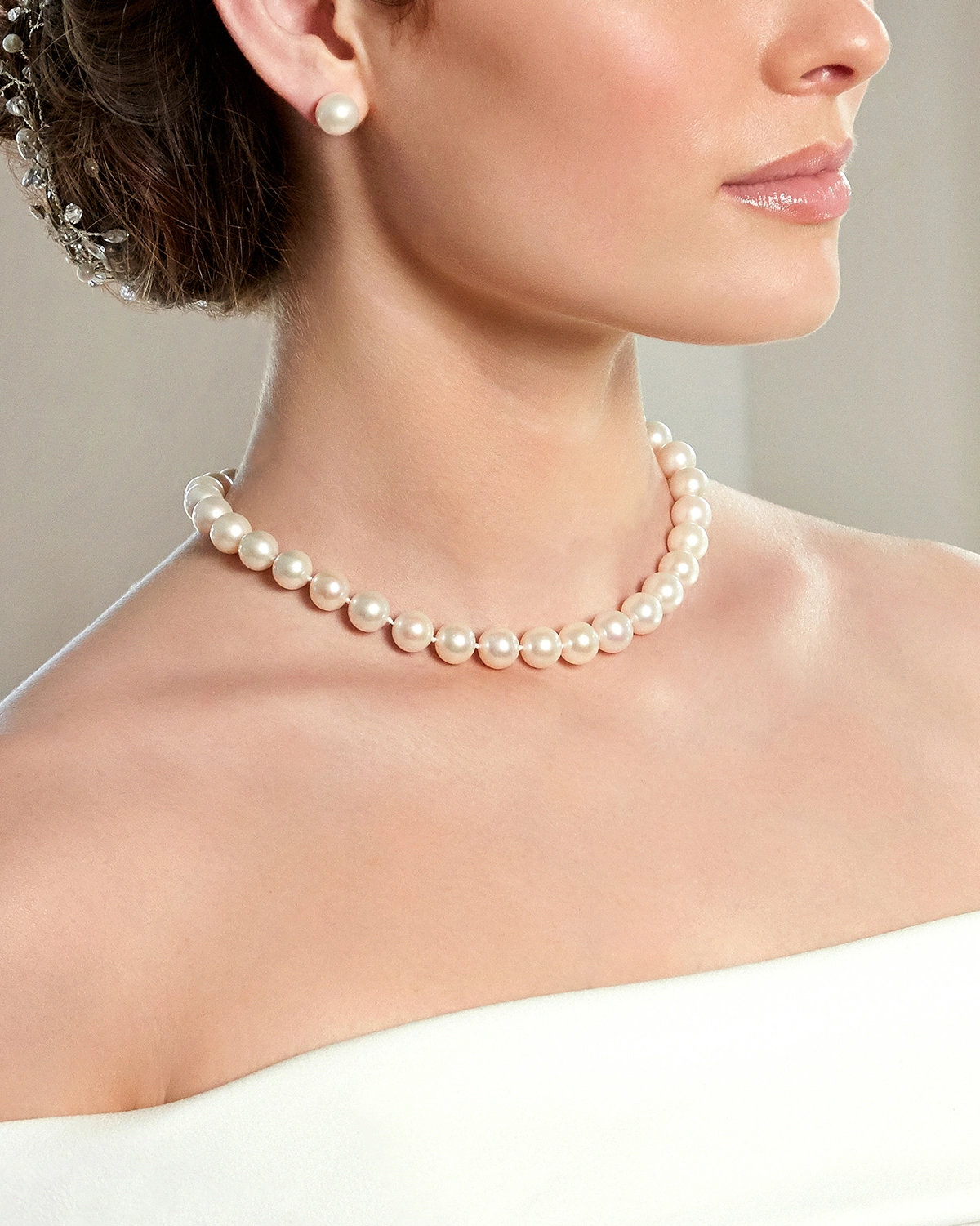 10.0-10.88mm Japanese Akoya White Pearl Necklace - GIA Certified