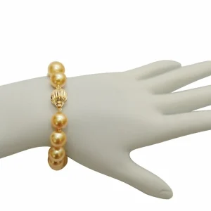 10-11mm Golden South Sea Pearl Bracelet
