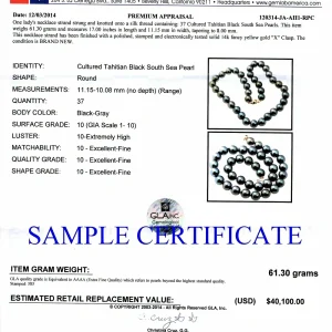 10-11mm Tahitian South Sea Pearl Necklace - AAAA Quality
