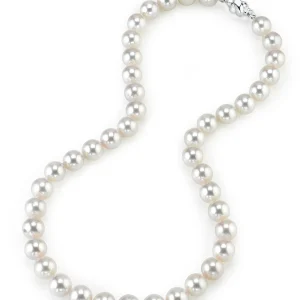 10-10.5mm Japanese Akoya White Pearl Necklace - AAA Quality