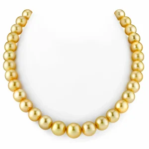 10-12mm Golden South Sea Pearl Necklace - AAAA Quality