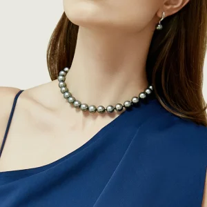 8-10mm Silver Tahitian South Sea Pearl Necklace - AAAA Quality