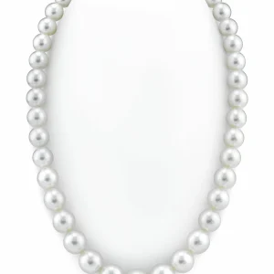 10-12mm White South Sea Round Pearl Necklace - AAA Quality