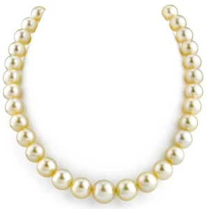 10-12mm Champagne Golden South Sea Pearl Necklace