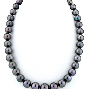 10-12mm Eggplant Tahitian South Sea Pearl Necklace - AAAA Quality