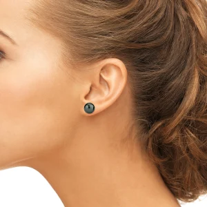 10mm Tahitian South Sea Round Pearl Stud Earrings
