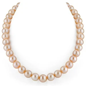 10.5-11.5mm Peach Freshwater Pearl Necklace - AAA Quality