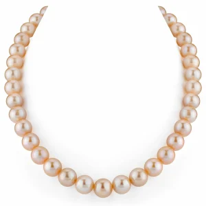 11.5-12.5mm Peach Freshwater Pearl Necklace - AAA Quality