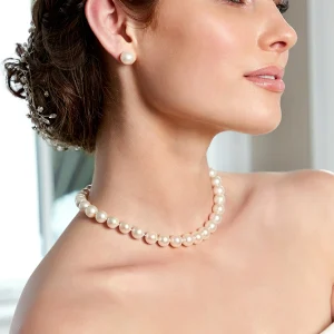 10.5-11.5mm White Freshwater Pearl Necklace- AAAA Quality