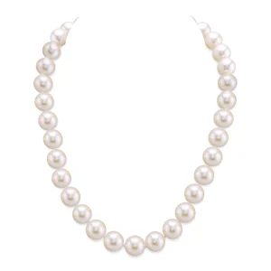 10.5-11.5mm White Freshwater Pearl Necklace- AAAA Quality