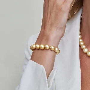 11-12mm Golden South Sea Pearl Bracelet