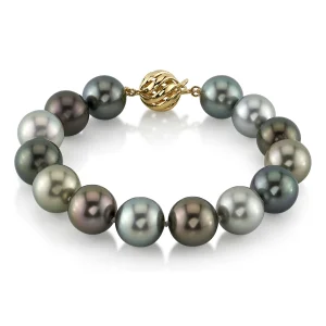 11-12mm Tahitian South Sea Multicolor Pearl Bracelet- AAAA Quality