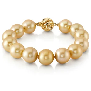 11-12mm Golden South Sea Pearl Bracelet