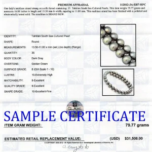 11-13mm Tahitian South Sea Pearl Necklace - AAA Quality
