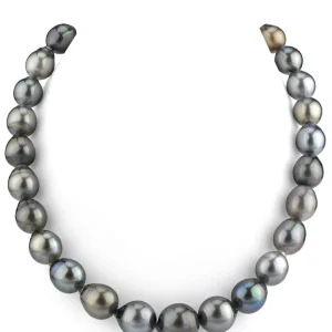 11-13mm Tahitian South Sea Multicolor Drop-Shape Pearl Necklace