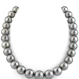 11-13mm Silver Tahitian South Sea Pearl Necklace - AAAA Quality
