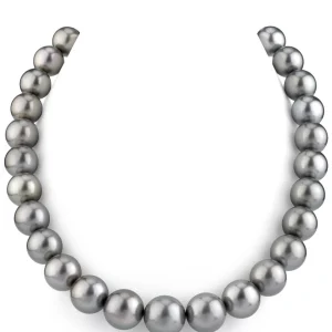 13-15mm Silver Tahitian South Sea Pearl Necklace - AAA Quality
