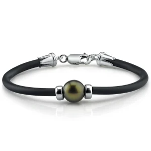 Tahitian Round Pearl Rubber Bracelet