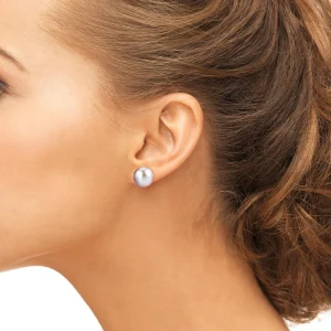 11mm Pink Freshwater Round Pearl Stud Earrings