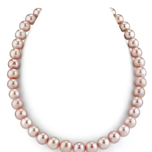 10.5-11.5mm Pink Freshwater Pearl Necklace- AAAA Quality