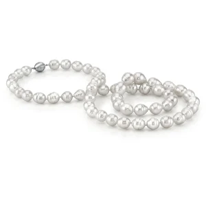 10-13mm Opera Length White South Sea Baroque Pearl Necklace