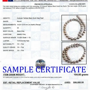 12-14mm Silver Tahitian South Sea Pearl Necklace - AAAA Quality