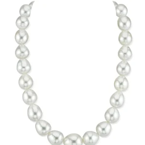 11-13mm White South Sea Drop Oval Pearl Necklace - AAA Quality