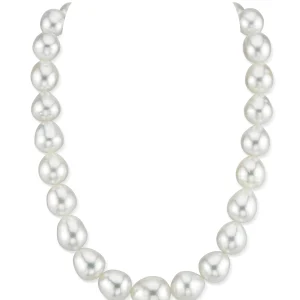 11-13mm White South Sea Drop Shape Pearl Necklace - PSL Certified