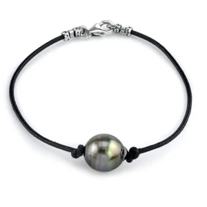 Tahitian South Sea Baroque Pearl Leather Bracelet- Various Sizes