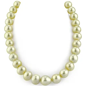 12-14mm Champagne Golden South Sea Pearl Baroque Necklace