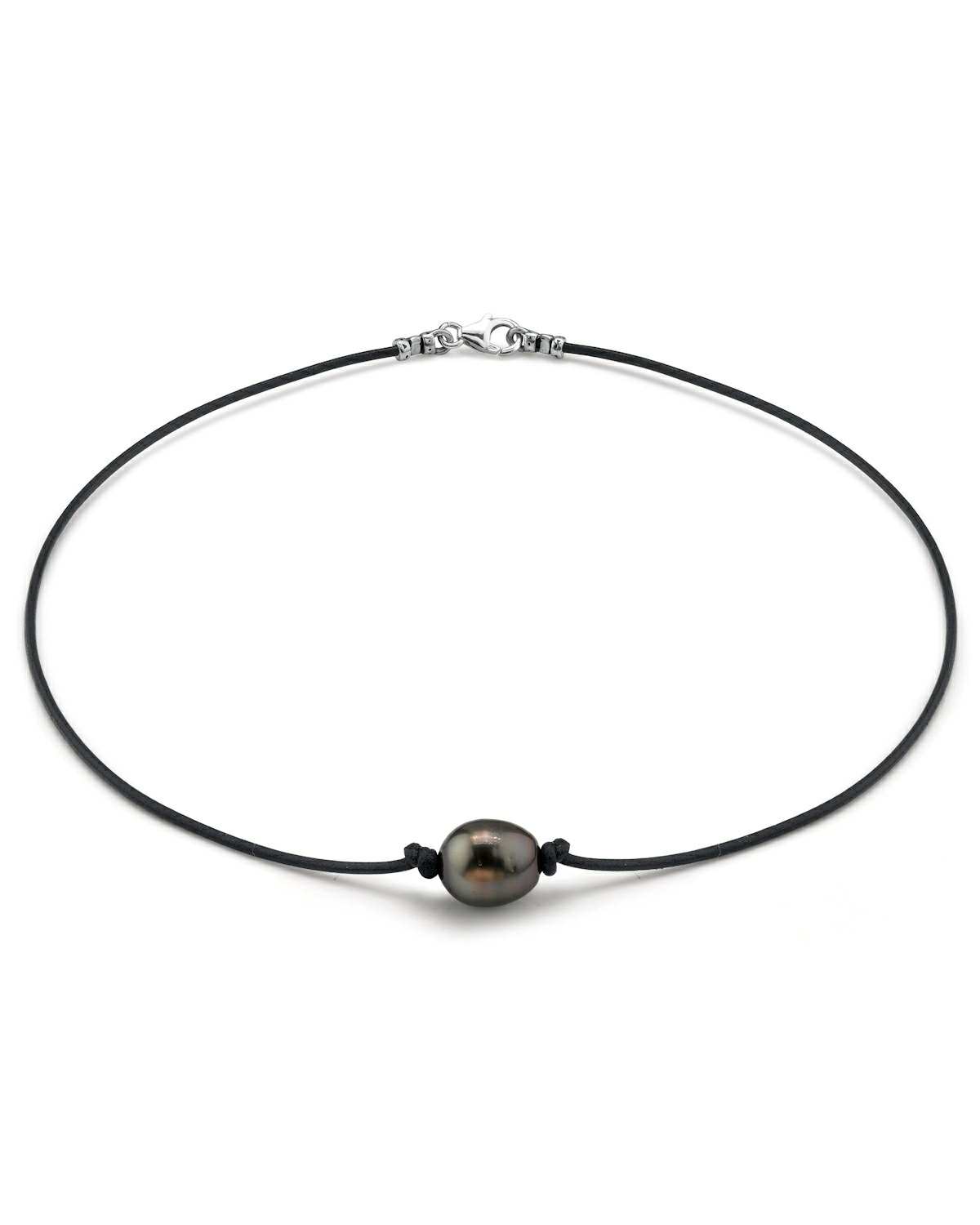 Tahitian Baroque Pearl Leather Necklace - Various Sizes