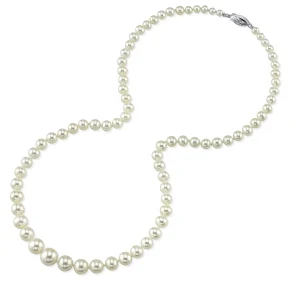 3.0-9.0mm White Freshwater Graduated Pearl Necklace