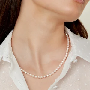 5.0-5.5mm Japanese Akoya White Pearl Necklace - AAA Quality