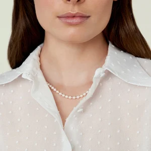 5.0-5.5mm Japanese Akoya White Pearl Necklace- AA+ Quality