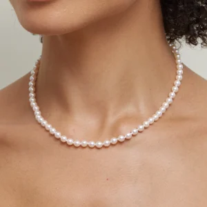 5.0-5.5mm Japanese Akoya White Pearl Necklace - AAA Quality