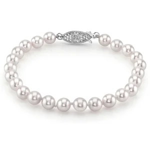 6.0-6.5mm Akoya White Pearl Bracelet - AAA Quality