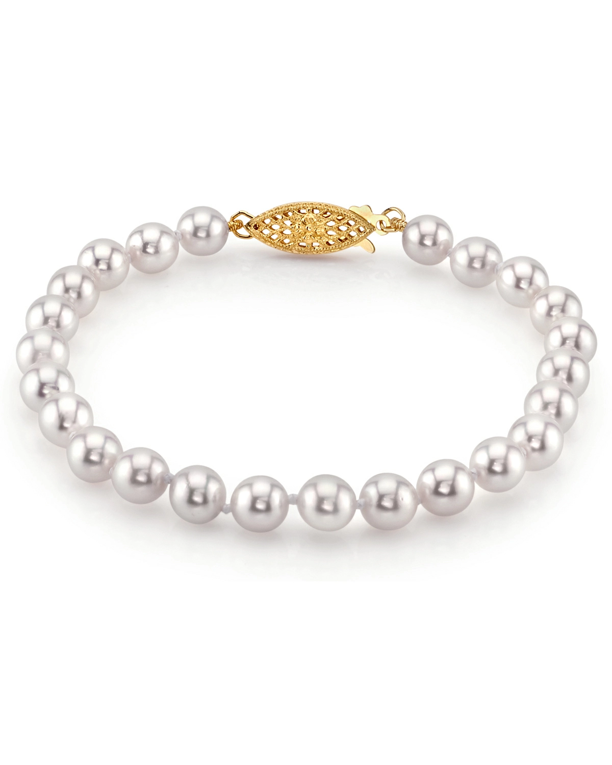 6.0-6.5mm Akoya White Pearl Bracelet - AAA Quality