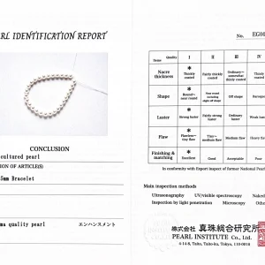 6.0-6.5mm Hanadama Akoya White Pearl Bracelet