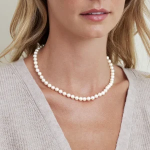 6.5-7.0mm Japanese Akoya White Pearl Necklace - AAA Quality